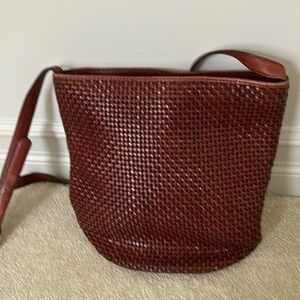 Brown bucket bag